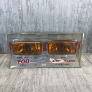 NOS Pair Halogen Quartz Halogen Fog Lights Lamp Rectangle Chrome